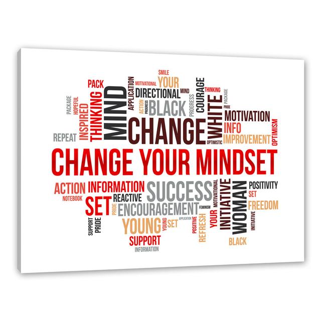 Leinwandbild Mindset Motivation Maturi Größe: 40 cm H x 60 cm B x 2 cm T, Format: Leinwand on Productcaster.