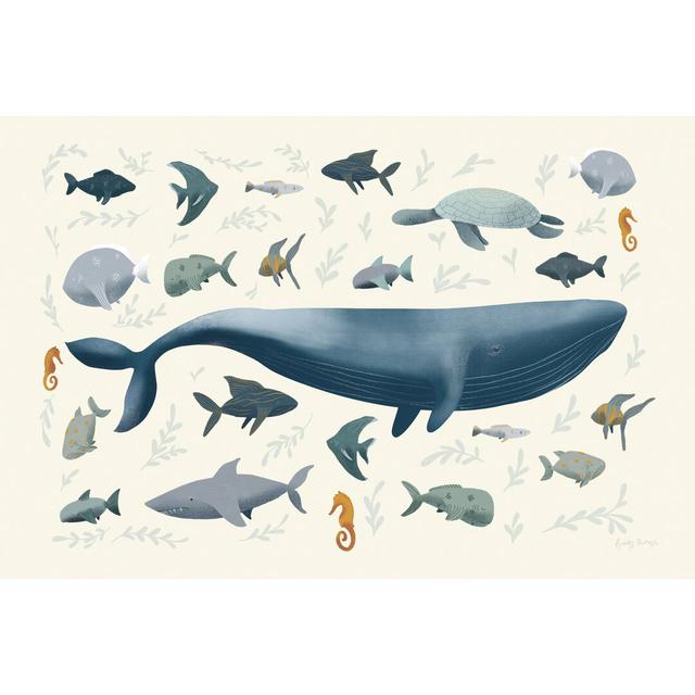 Ocean Life by Backy Thorns - Wrapped Canvas Graphic Art Print Highland Dunes Size: 20cm H x 30cm W on Productcaster.