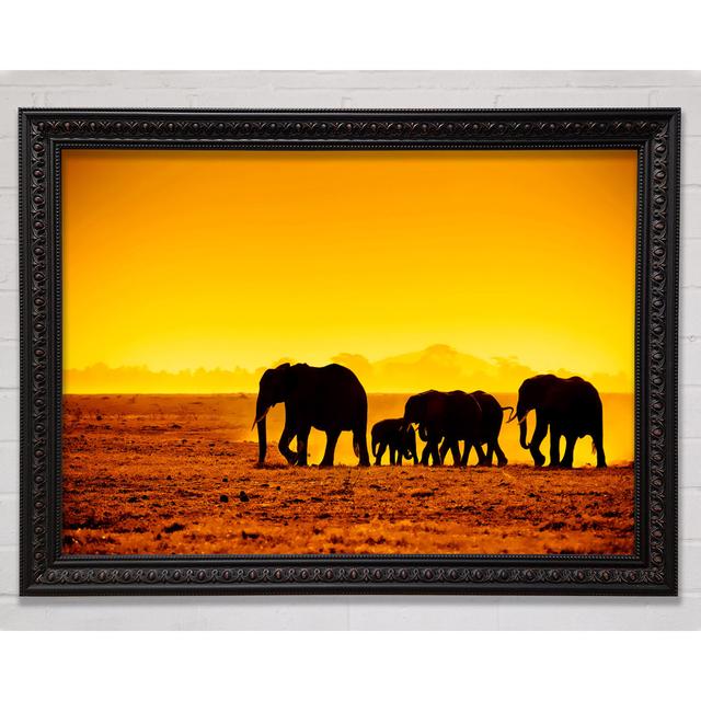 Hurd Of Elephants Framed Print Bright Star Size: 42cm H x 59.7cm W on Productcaster.