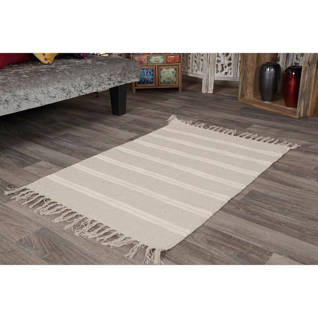 Scalise Striped Hand Woven Grey Area Rug Brambly Cottage Rug Size: Rectangle 70 x 130cm on Productcaster.