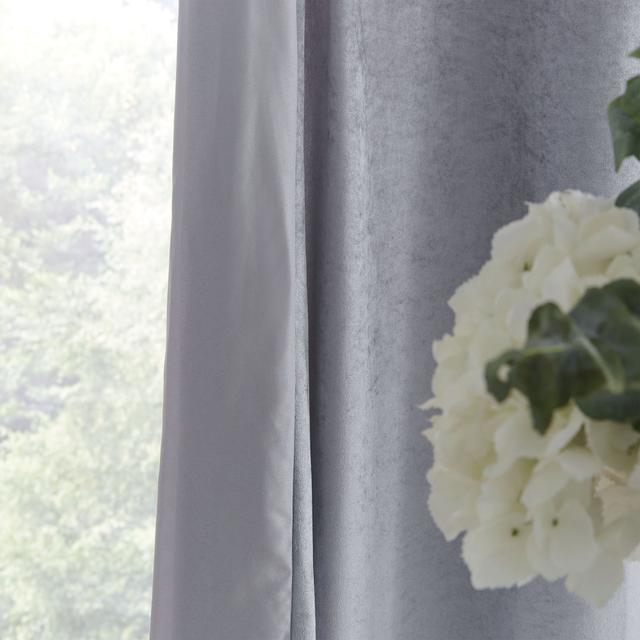 Crushed Velvet Glamour Sequin Lined Eyelet Curtains Catherine Lansfield Panel Size: Width 168 x Drop 229 cm on Productcaster.