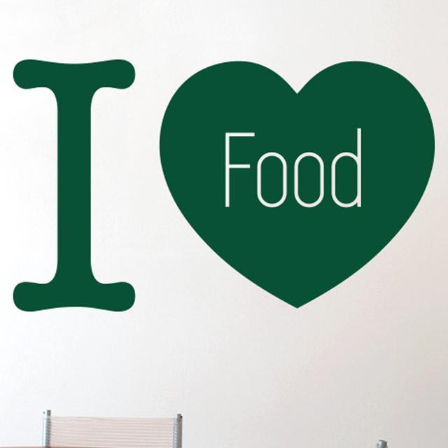 I Love Food Wall Sticker Maturi Colour: Dark Green, Size: Medium on Productcaster.