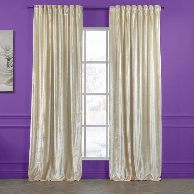 100% Blackout Thermal Extra Long & Extra Wide Shiny Velvet Decorative Curtain Panel Lilijan Home & Curtain Panel Size: 280cm Width x 145cm Drop, Curta on Productcaster.