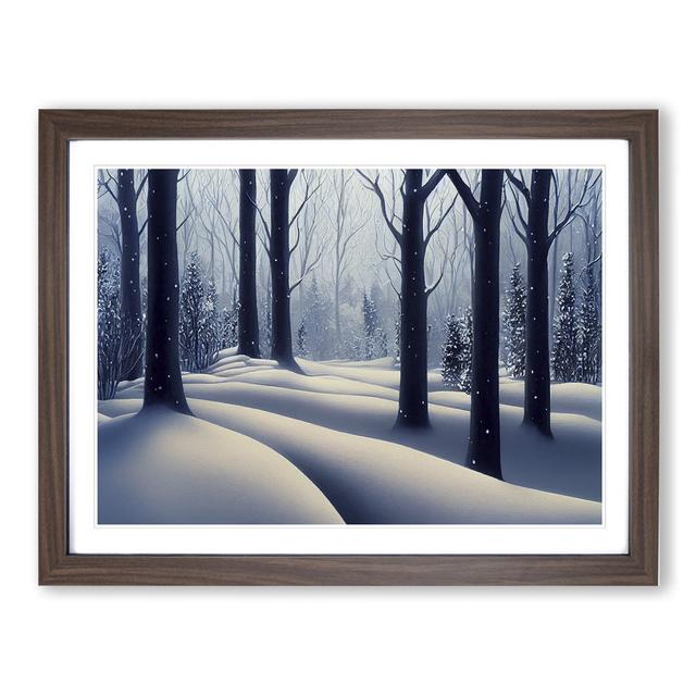 Snowy Winter Forest Vol.1 - Picture Frame Graphic Art Alpen Home Size: 25cm H x 34cm W x 2cm D, Frame Colour: Walnut on Productcaster.