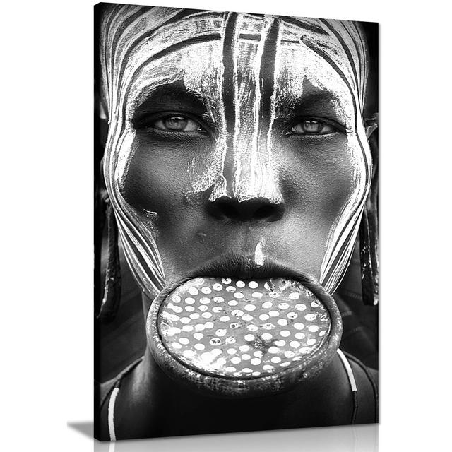 Woman Tribal Beauty - Wrapped Canvas Print Panther Print Size: 76cm H x 51cm W on Productcaster.