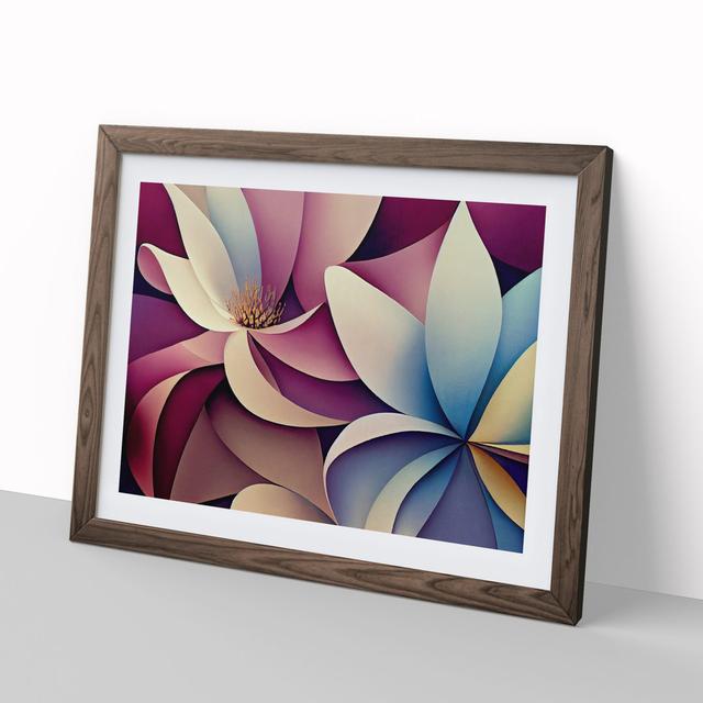 Ultimate Modern Flowers Abstract - Picture Frame Graphic Art 17 Stories Size: 46cm H x 64cm W x 2cm D, Frame Colour: Walnut Framed on Productcaster.