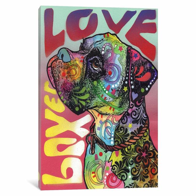 Boxer Love by Dean Russo - Print on Canvas East Urban Home Size: 66.04cm H x 45.72cm W x 3.81cm D, Frame Option: No Frame on Productcaster.