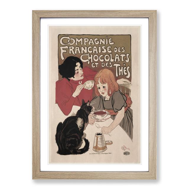 Compagnie Francaise Des Chocolate by Theophile Steinlen - Picture Frame Graphic Art East Urban Home Size: 65cm H x 48cm W x 2cm D, Frame Option: Oak F on Productcaster.