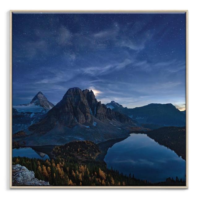 'Starry Night at Mount Assiniboine' Framed Photograph on Canvas East Urban Home Frame Options: Timber, Size: 102cm H x 102cm W on Productcaster.