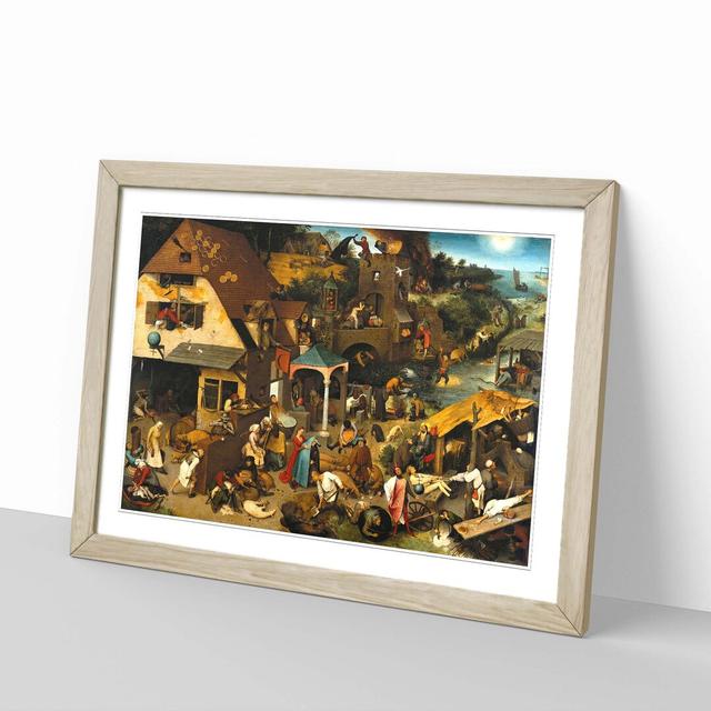 'Neverlandish Proverbs' by Pieter Bruegel the Elder Framed Painting Print East Urban Home Frame Colour: Oak on Productcaster.