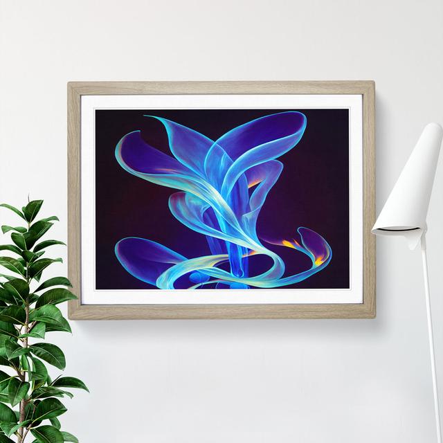 Bluebell Flower Swirl Abstract - Picture Frame Graphic Art Metro Lane Size: 34cm H x 46cm W x 2cm D, Frame Colour: Oak Framed on Productcaster.