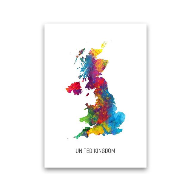 United Kingdom Watercolour Map by Michael Tompsett - Print Latitude Run Format: Unframed, Size: 42cm H x 30cm W x 1cm D on Productcaster.