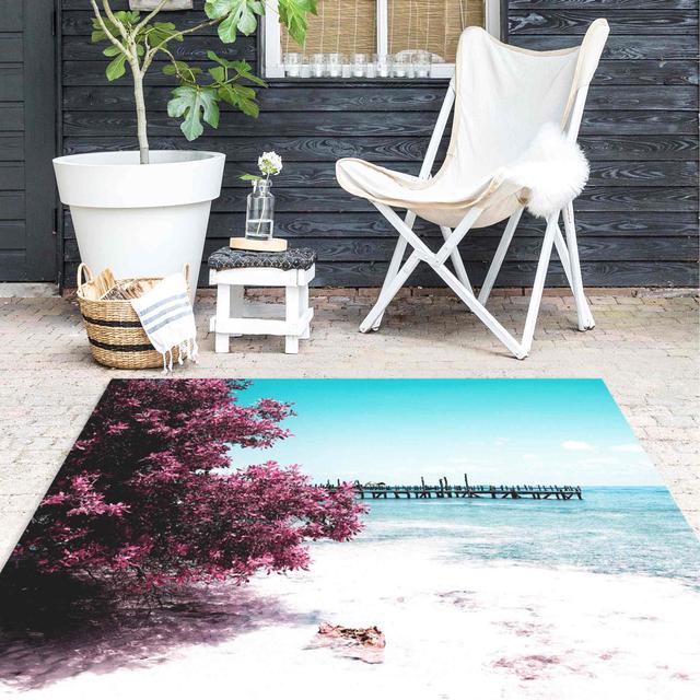 Square Grygorij No Pattern And Not Solid Colour Violet Indoor / Outdoor Area Rug East Urban Home Rug Size: Square 100cm on Productcaster.