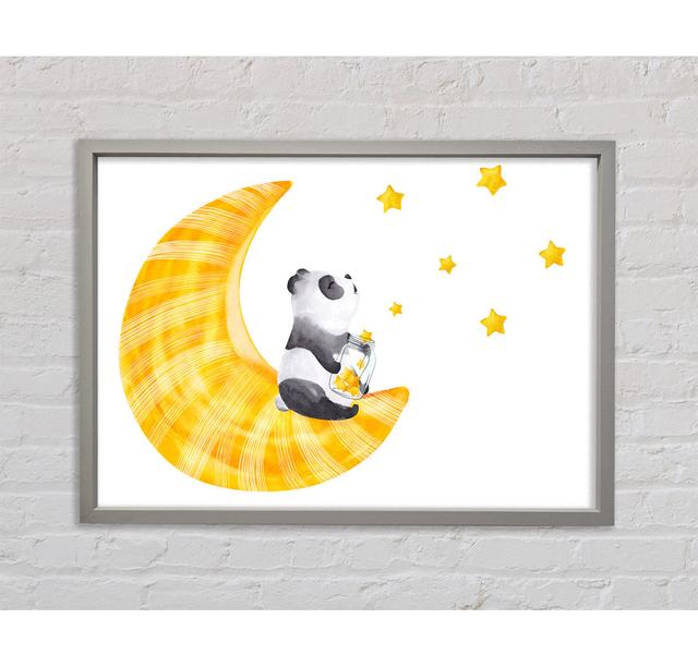 Panda Moon - Single Picture Frame Art Prints on Canvas Bright Star Size: 100cm H x 141.4cm W on Productcaster.