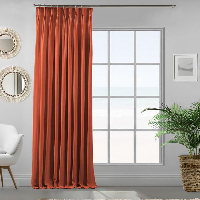 Vorhang mit Zwickelfalte (1 Stück), blickdicht Lilijan Home & Curtain Vorhang-Farbe: Dunkelorange, Vorhanggröße: 245 cm Breite x 500 cm Fallhöhe on Productcaster.