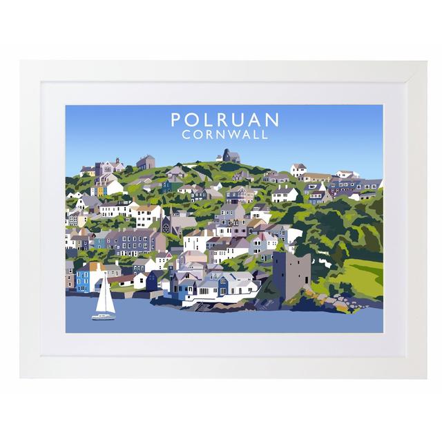 Polruan - Graphic Art Print on Paper East Urban Home Format: White Wood Frame, Size: 44 cm H x 54 cm W x 2.2 cm D on Productcaster.