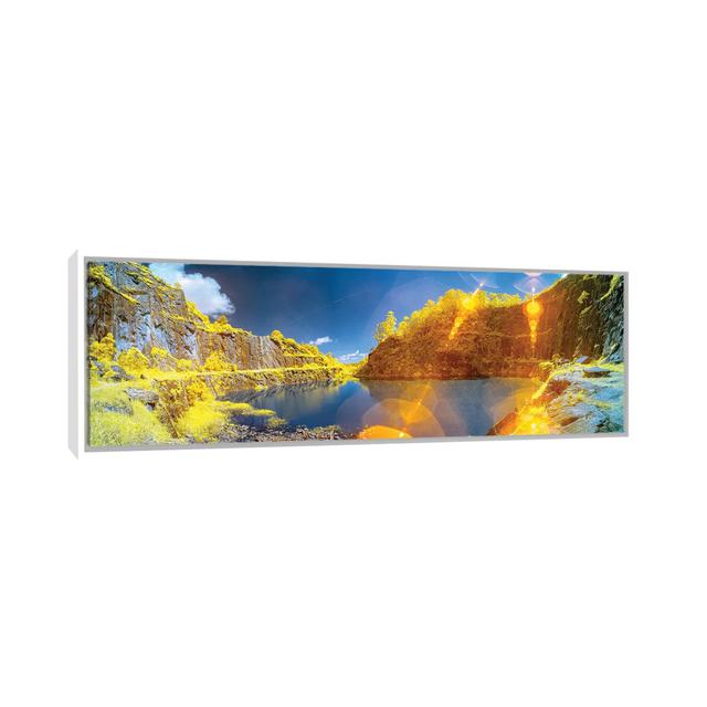 Landscape With River And Mountains by Glauco Meneghelli - Floater Frame Panoramic Print on Canvas Union Rustic on Productcaster.