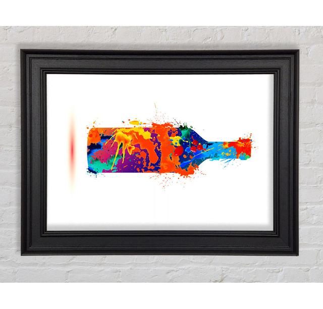 Wine Bottle Splash Framed Print Ivy Bronx Size: 141.4cm H x 100cm W x 8cm D on Productcaster.