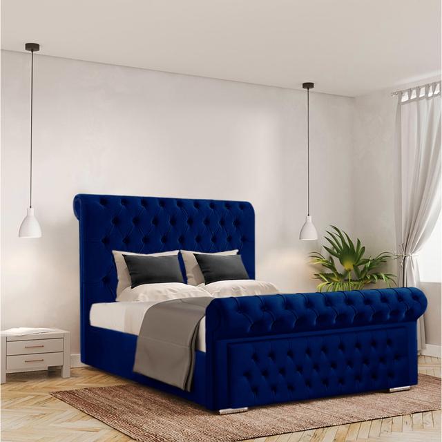 Duda Upholstered Storage Bed Mercer41 Size: Small Double (4'), Colour: Parliament on Productcaster.