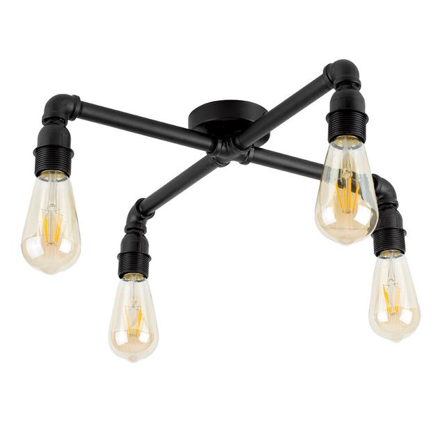 Hanley Semi Flush Mount Borough Wharf Bulb: Not Included, Fixture Finish: Satin Black on Productcaster.