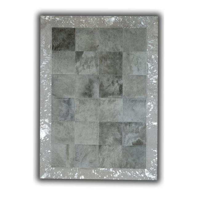 Ariya Hooked Cowhide Light Grey/Silver Rug Ebern Designs Rug Size: Rectangle 60 x 120cm on Productcaster.