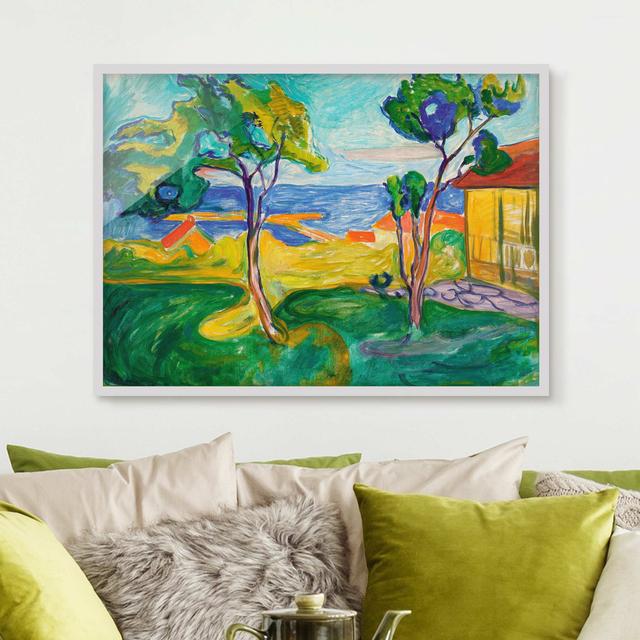 The Garden by Edvard Munch - Picture Frame Painting Rosalind Wheeler Size: 70cm H x 100cm W x 2cm D, Frame Option: White Framed on Productcaster.