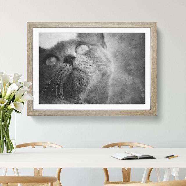 British Shorthair Cat Vol.3 - Picture Frame Painting East Urban Home Size: 48cm H x 65cm W x 2cm D, Frame Option: Oak on Productcaster.