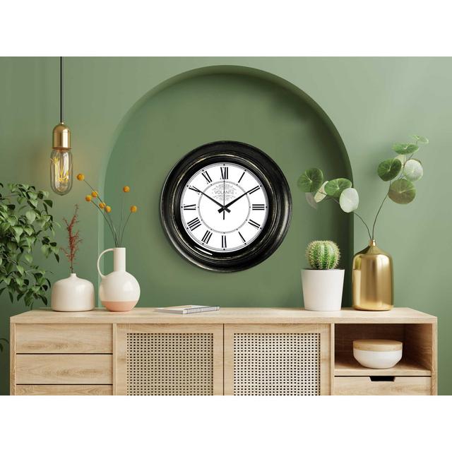 Sperber Wall Clock Brambly Cottage Colour: Black/White on Productcaster.