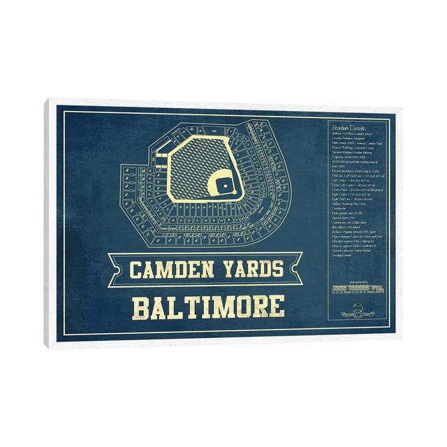 Baltimore Camden Yards I by Cutler West - Print on Canvas Williston Forge Size: 101.6cm H x 152.4cm W x 3.81cm D, Format: White Framed on Productcaster.