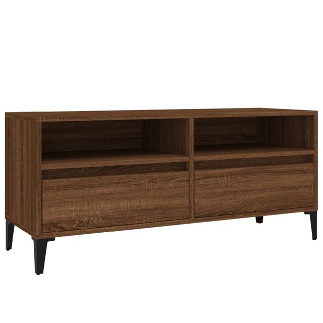 George Oliver TV Cabinet Black 100X34.5X44.5 Cm Engineered Wood George Oliver Colour: Brown Oak on Productcaster.