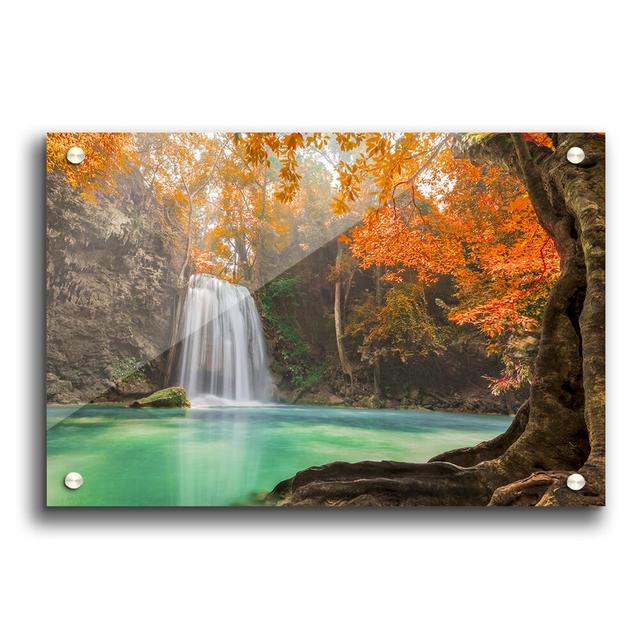 Autumnwaterfall - Unframed Photograph Print on Acrylic East Urban Home Size: 59.4cm H x 84.1cm W on Productcaster.