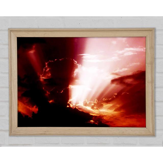 Sun Through The Clouds Red - Single Picture Frame Art Prints Brayden Studio Size: 84.1cm H x 118.9cm W x 1.5cm D on Productcaster.