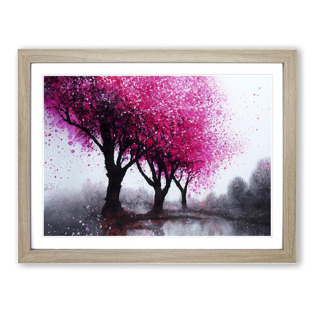 Showstopping Cherry Blossom Trees - Picture Frame Graphic Art Marlow Home Co. Size: 34cm H x 46cm W x 2cm D, Frame Colour: Oak on Productcaster.