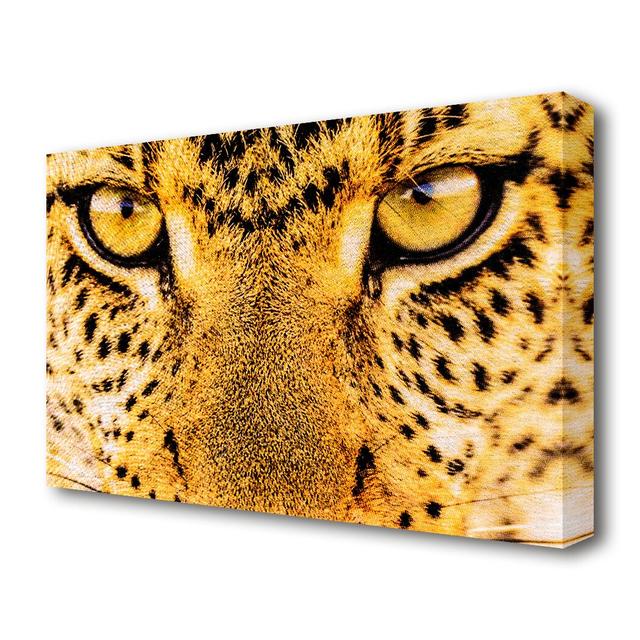 Leopard Face Wild Life - Wrapped Canvas Photograph Print East Urban Home Size: 81.3cm H x 121.9cm W on Productcaster.