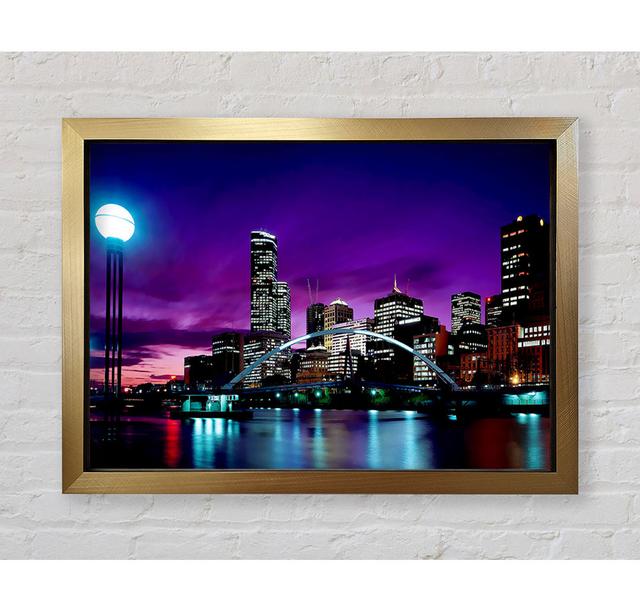 Toronto Purple Glow - Einzelner Bilderrahmen Kunstdrucke Bright Star Größe: 100 cm H x 141,4 cm B x 3,4 cm T on Productcaster.