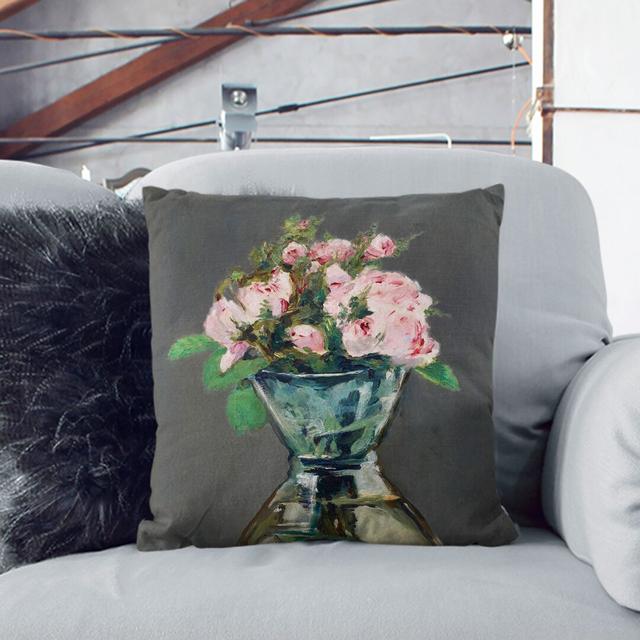 Moss Roses in a Vase Scatter Cushion with Filling (Set of 2) East Urban Home Size: 55cm H x 55cm W x 20cm D, Backing Colour: Black on Productcaster.