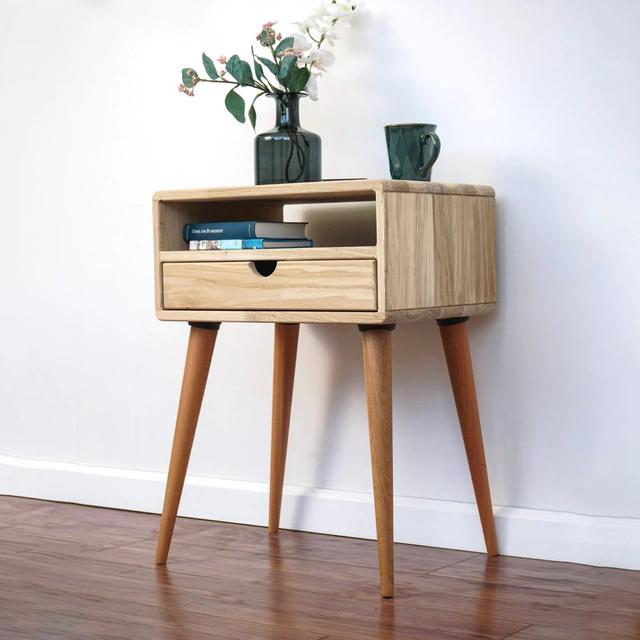 Perrinton Bedside Table George Oliver Colour: Natural/Brown on Productcaster.