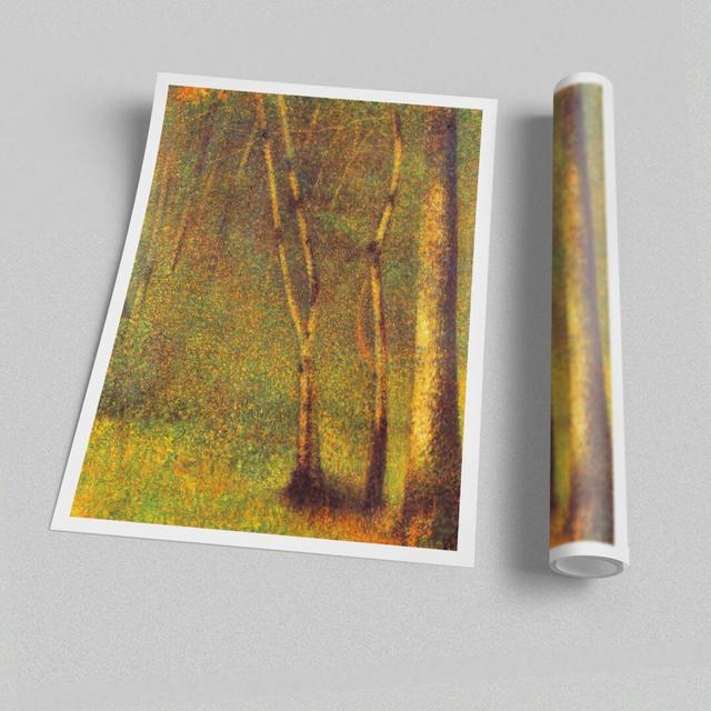 Seurat Forest in Pontaubert - Graphic Art Print on Paper East Urban Home Size: 84.1 cm H x 118.9 cm W on Productcaster.