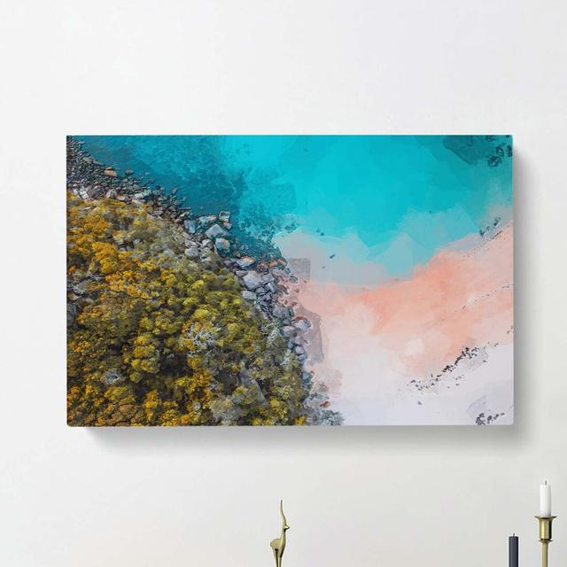 A Beach In Sydney Australia In Abstract - Wrapped Canvas Print East Urban Home Size: 35cm H x 50cm W x 3cm D on Productcaster.