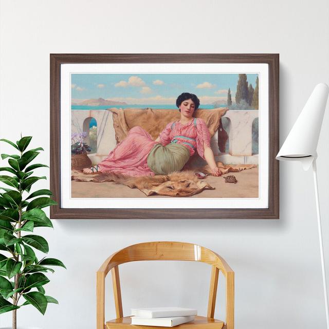 The Quiet Pet by John William Godward - Picture Frame Painting East Urban Home Size: 48cm H x 65cm W x 2cm D, Frame Option: Walnut Framed on Productcaster.