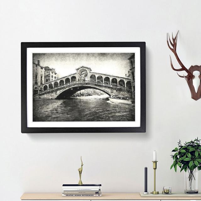 Rialto Bridge Venice Italy - Picture Frame Painting Print East Urban Home Frame Option: Black Framed, Size: 24cm H x 33cm W x 2cm D on Productcaster.