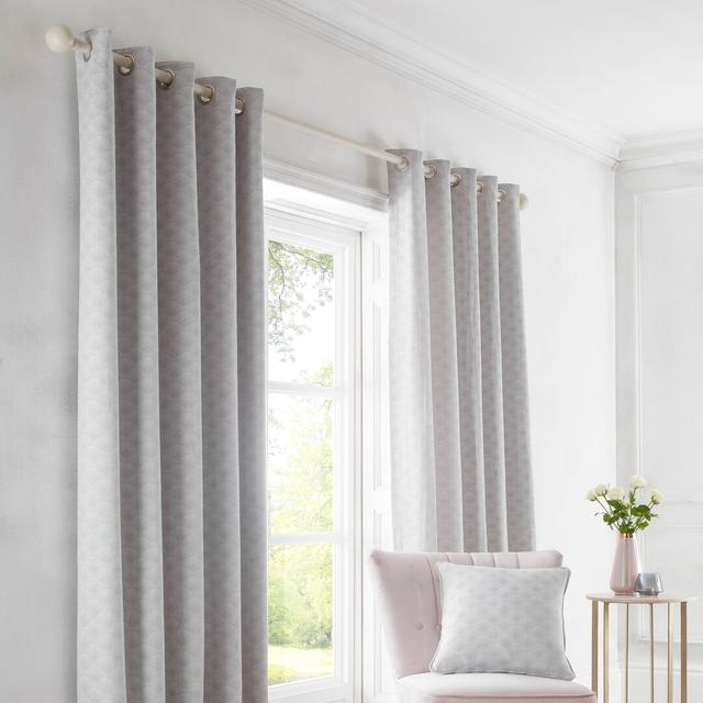 Buttram Jacquard Eyelet Room Darkening Curtains (Set of 2) Canora Grey Colour: Silver, Panel Size: 168cm W x 137cm L on Productcaster.