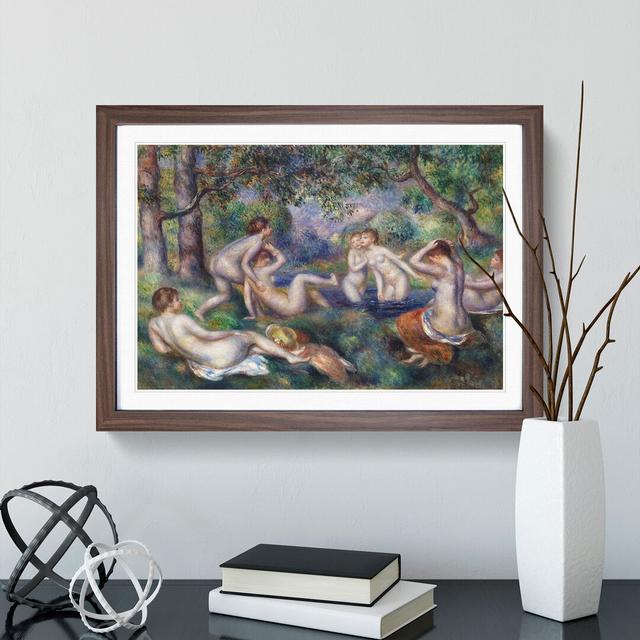 Bathers in the Forest by Pierre-Auguste Renoir - Picture Frame Painting East Urban Home Size: 48cm H x 65cm W x 2cm D, Frame Option: Walnut Framed on Productcaster.