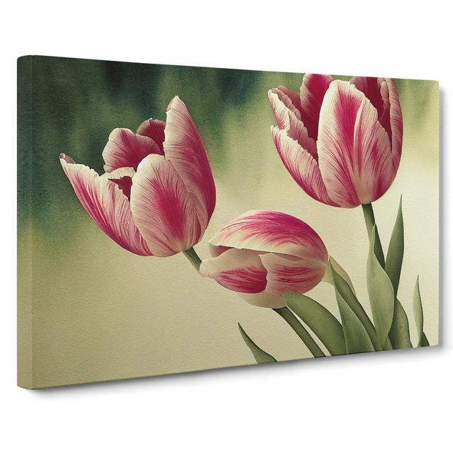 Spectacular Tulip Flowers - Wrapped Canvas Painting ClassicLiving Size: 35cm H x 50cm W x 3cm D on Productcaster.