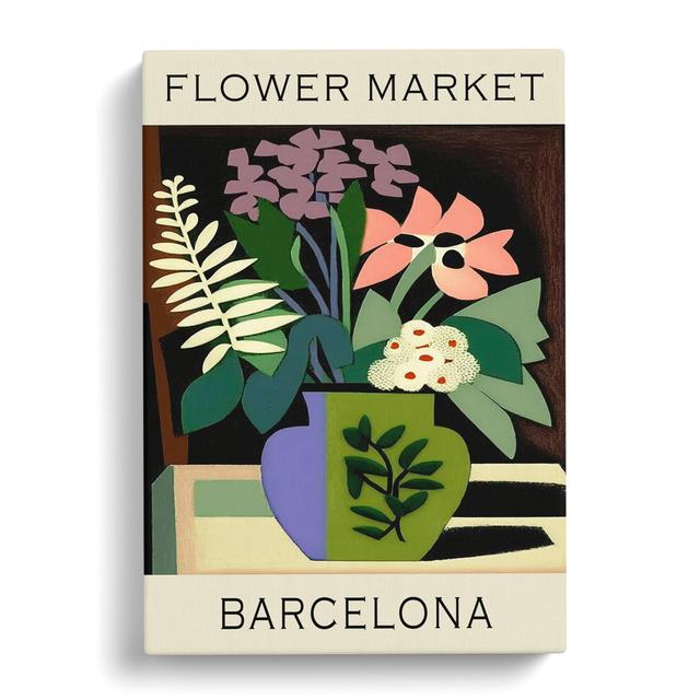 XMKTMKT-101 Barcelona Flower Market Exhibition No.5 - Wrapped Canvas Print George Oliver Size: 50cm H x 35cm W x 3cm D on Productcaster.