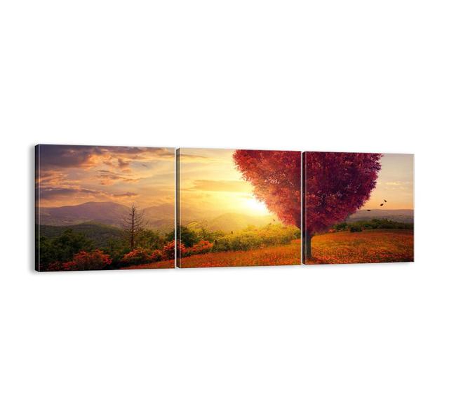 Touches the Heart - 3 Piece Unframed Panoramic Photograph Print Set on Canvas Brayden Studio Size: 50cm H x 150cm W x 1.8cm D on Productcaster.