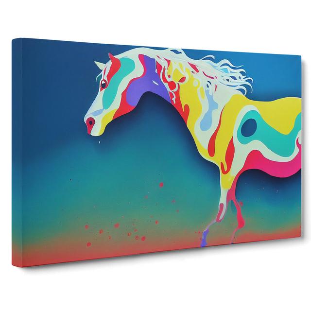 Dripping Paint Horse Vol.3 - Wrapped Canvas Graphic Art Brambly Cottage Size: 35cm H x 50cm W x 3cm D on Productcaster.