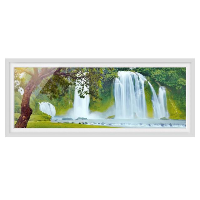 Paradise on Earth - Picture Frame Graphic Art Ebern Designs Frame Option: White Framed, Size: 40cm H x 100cm W x 2cm D on Productcaster.