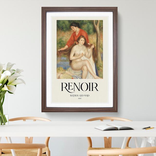 Bather and Maid by Pierre-Auguste Renoir - Picture Frame Graphic Art East Urban Home Frame Option: Walnut Framed, Size: 36cm H x 27cm W x 2cm D on Productcaster.