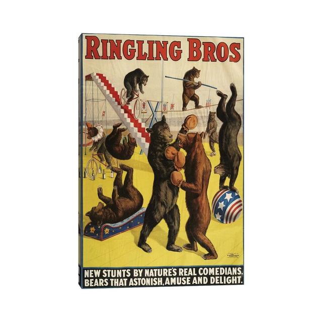 1900S Ringling Bros Circus Poster Happy Larry Format: Wrapped Canvas, Size: 101.6cm H x 66.04cm W x 1.91cm D on Productcaster.